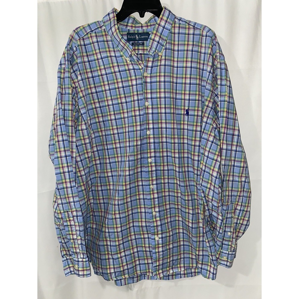 Ralph Lauren Plaid Long Sleeve Button Down Shirt Mens 2XB Big